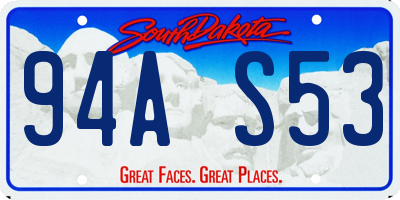 SD license plate 94AS53