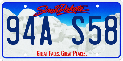 SD license plate 94AS58