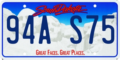 SD license plate 94AS75