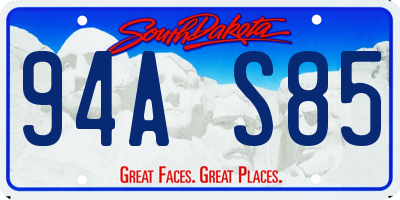 SD license plate 94AS85