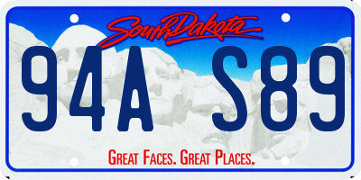 SD license plate 94AS89