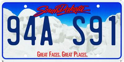 SD license plate 94AS91