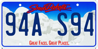 SD license plate 94AS94