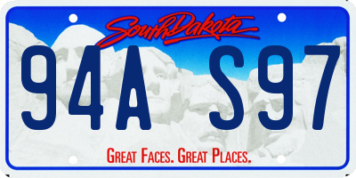 SD license plate 94AS97
