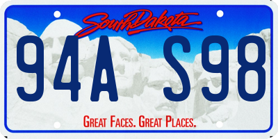 SD license plate 94AS98