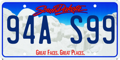 SD license plate 94AS99
