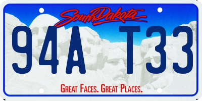 SD license plate 94AT33