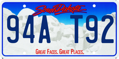 SD license plate 94AT92