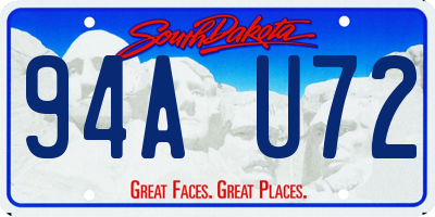 SD license plate 94AU72