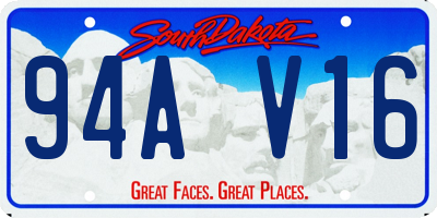 SD license plate 94AV16