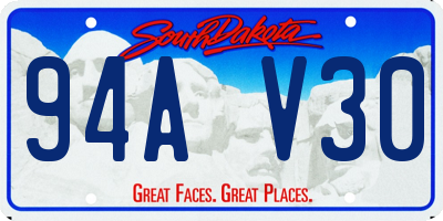 SD license plate 94AV30