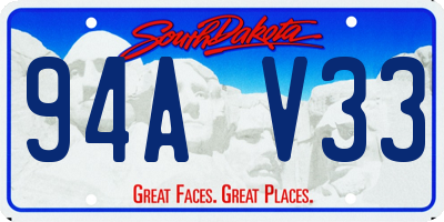 SD license plate 94AV33