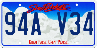 SD license plate 94AV34