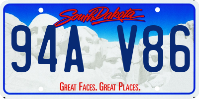 SD license plate 94AV86