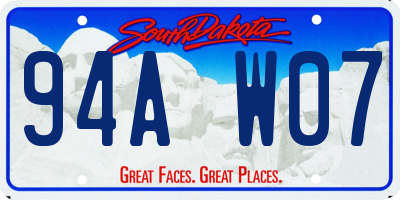 SD license plate 94AW07