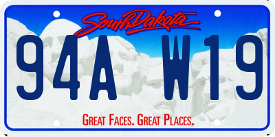 SD license plate 94AW19