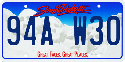 SD license plate 94AW30