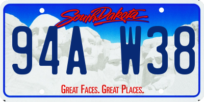 SD license plate 94AW38