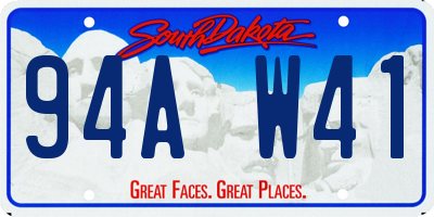 SD license plate 94AW41