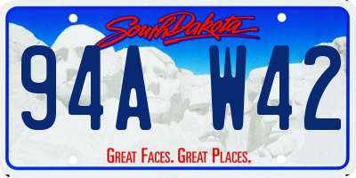 SD license plate 94AW42