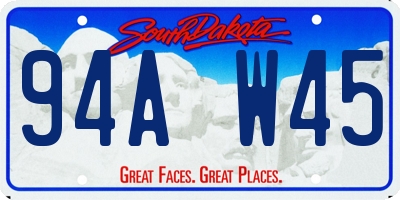 SD license plate 94AW45