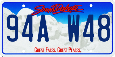 SD license plate 94AW48