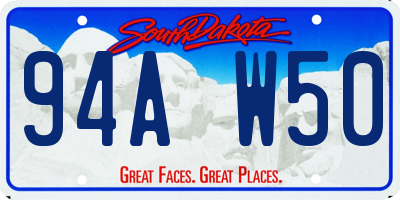 SD license plate 94AW50