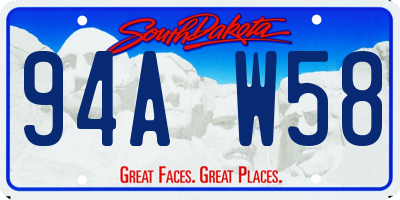 SD license plate 94AW58