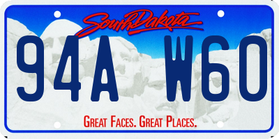 SD license plate 94AW60