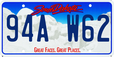 SD license plate 94AW62