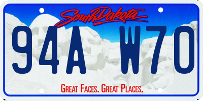 SD license plate 94AW70