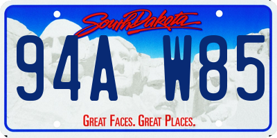 SD license plate 94AW85