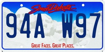 SD license plate 94AW97