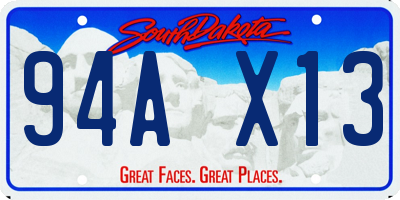 SD license plate 94AX13