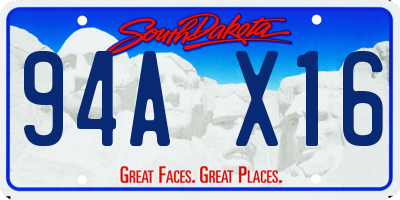 SD license plate 94AX16