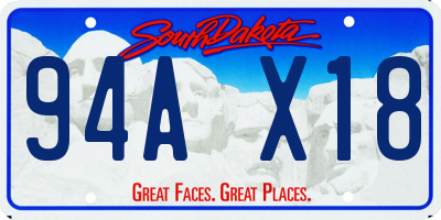 SD license plate 94AX18