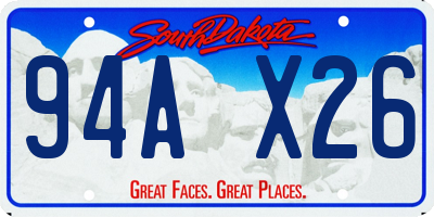 SD license plate 94AX26