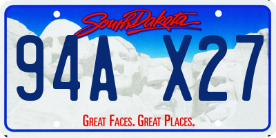 SD license plate 94AX27