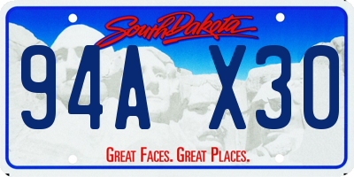 SD license plate 94AX30