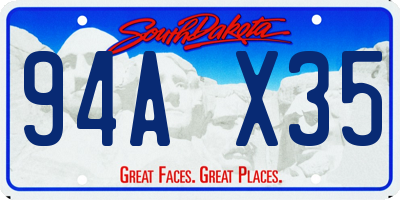 SD license plate 94AX35