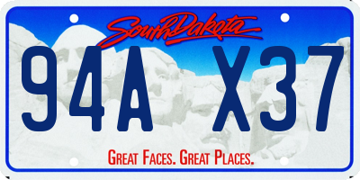 SD license plate 94AX37