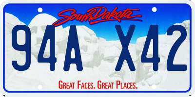 SD license plate 94AX42