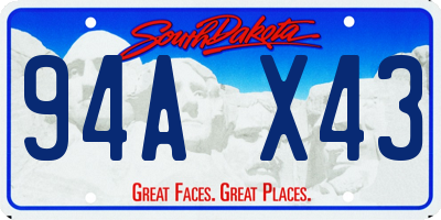 SD license plate 94AX43