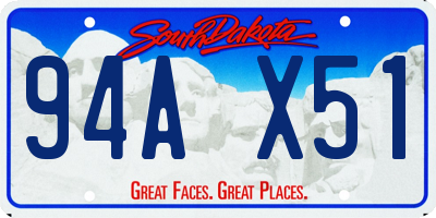 SD license plate 94AX51