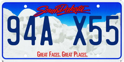 SD license plate 94AX55