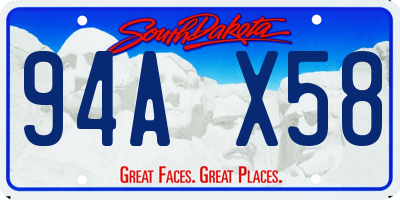 SD license plate 94AX58