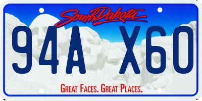 SD license plate 94AX60