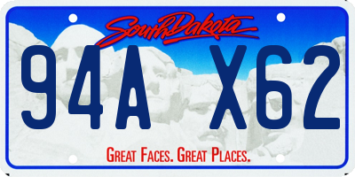 SD license plate 94AX62