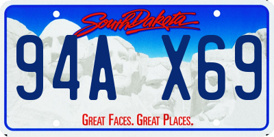 SD license plate 94AX69