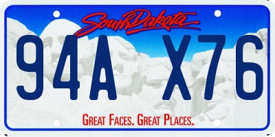 SD license plate 94AX76